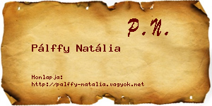 Pálffy Natália névjegykártya